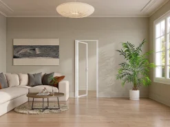 Porta de interior reversível em alumínio e vidro temperado branco - A204 x L83 cm - LOXTON