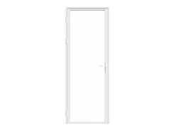 Porta de interior reversível em alumínio e vidro temperado branco - A204 x L83 cm - LOXTON