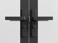 Porta de interior reversível alumínio e vidro fosco 2 x A204 x C93 cm LOXTON