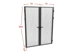 Porta de interior reversível dois batentes, vidro texturizado 2xA204xC73 cm preto LOXTON