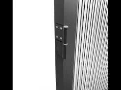 Porta de interior reversível dois batentes, vidro texturizado 2xA204xC73 cm preto LOXTON