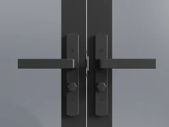 Porta de interior reversível com dois batentes vidro fumado 2 x A204 x C93 cm preto MASERU