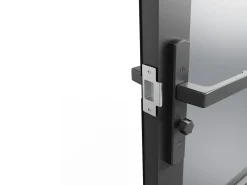 Porta de interior reversível com dois batentes vidro fumado 2 x A204 x C93 cm preto MASERU