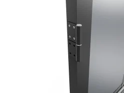 Porta de interior reversível alumínio e vidro temperado fumado A204xC93 cm preto SEROTO