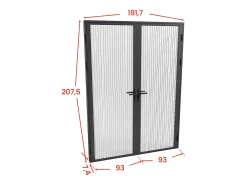 Porta de interior reversível dois batentes, vidro texturizado 2xA204xC93 cm preto LOXTON