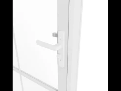 Porta de interior reversível em alumínio e vidro temperado branco - A204 x L83 cm - SEROTO