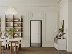 Porta de interior reversível alumínio e vidro temperado fumado A204xC73 cm preto - LOXTON