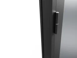 Porta de interior reversível alumínio e vidro temperado fumado A204xC73 cm preto - LOXTON