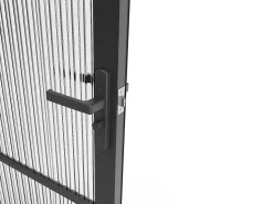 Porta de interior reversível em alumínio e vidro texturizado A204 x C93 cm preto - MASERU