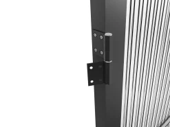 Porta de interior reversível em alumínio e vidro texturizado A204 x C83 cm preto - MASERU