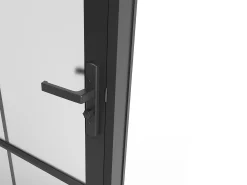 Porta de interior reversível alumínio e vidro fosco A204 x C93 cm preto - SEROTO