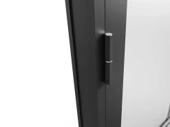 Porta de interior reversível alumínio e vidro fosco A204 x C93 cm preto - SEROTO