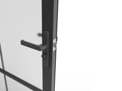 Porta de interior reversível alumínio e vidro fosco A204 x C93 cm preto - SEROTO