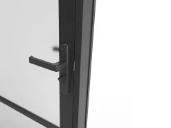 Porta de interior reversível em alumínio e vidro fosco A204 x C93 cm preto - MASERU