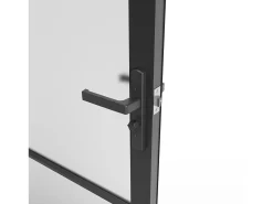 Porta de interior reversível em alumínio e vidro fosco A204 x C93 cm preto - MASERU