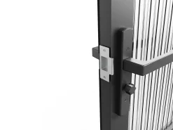 Porta de interior reversível dois batentes vidro texturizado, 2xA204xC93 cm preto MASERU