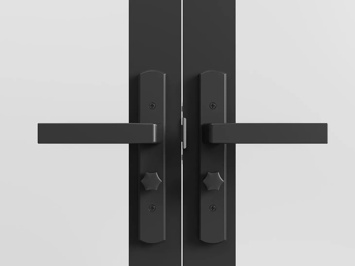 Porta de interior reversível com dois batentes vidro fosco 2xA204xC93 cm preto - MASERU