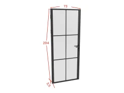 Porta de interior reversível alumínio e vidro fosco A204 x C73 cm preto - SEROTO