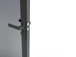 Porta de interior reversível alumínio e vidro temperado fumado A204xC93 cm preto - LOXTON
