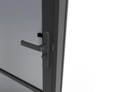 Porta de interior reversível em alumínio e vidro fumado A204 x C83 preto - MASERU