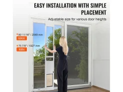 Porta Deslizante de Vidro para Cães SucceBuy, Altura Ajustável de 1927 a 2049 mm, L