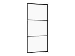 Porta Deslizante de Vidro ESG e Alumínio 90x205 cm na Cor Preta para Ambientes Modernos