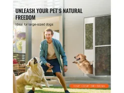 Porta Deslizante de Vidro para Cães SucceBuy, Altura Ajustável de 1927 a 2049 mm, XL