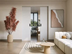 Porta dupla com sistema de tabique 2 x A205 x C73 cm MDF + PVC branco - VARIN II