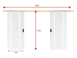 Porta dupla com sistema de tabique 2 x A205 x C73 cm MDF + PVC branco - VARIN II