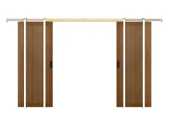 Porta dupla de correr de tabique MDF e madeira natural escura 2xA205xC73 cm - SANDORA