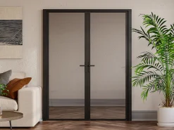 Porta dupla reversível - vidro temperado - 2 x A204 x L83 cm - LOXTON
