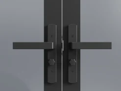 Porta interior preto reversível dois batentes vidro temperado fumado 2xA204xC73 cm SEROTO