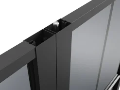 Porta interior preto reversível dois batentes vidro temperado fumado 2xA204xC93 cm SEROTO