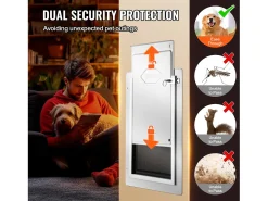Porta para Animais SucceBuy, S, Pequeno Quadro de Metal com Fechadura e Sistema de 3 Painéis