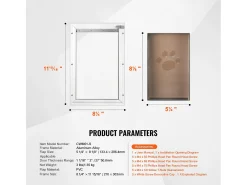 Porta para Animais SucceBuy, S, com Fechadura, Sistema de Rabo Magnético, Quadro de Alumínio