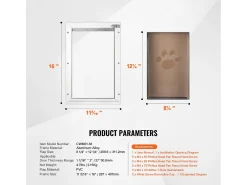 Porta para Animais SucceBuy, Tamanho M, com Fechadura e Rabo Magnético, Quadro de Alumínio