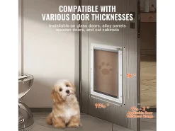 Porta para Animais SucceBuy, Tamanho M, com Fechadura e Rabo Magnético, Quadro de Alumínio