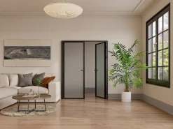 Porta reversível em alumínio e vidro fosco - 2 x A204 x L73 cm - LOXTON