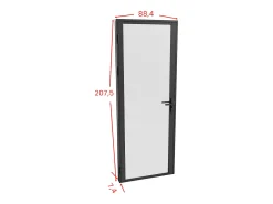Porta reversível em alumínio e vidro fosco - A204 x L83 cm - LOXTON
