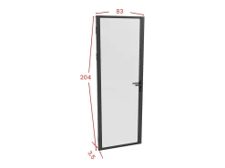 Porta reversível em alumínio e vidro fosco - A204 x L83 cm - LOXTON