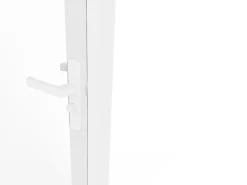 Porta reversível em alumínio e vidro temperado branco - A204 x L73 cm - LOXTON