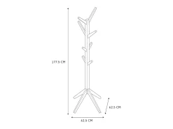 Porta-Casacos Árvore em Madeira Natural 178cm Bege Design Contemporâneo
