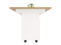 Portas Centrais da Ilha da Ilha 2 e 3 prateleira, com rodízios giratórios, mesa dobrável, 120x30/70x79.5cm, branco