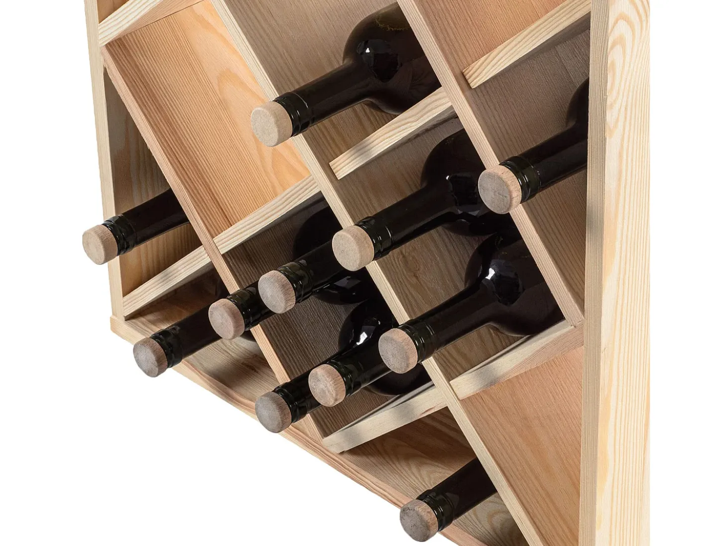 Porta-vinhos Loreo, grade de madeira, marrom claro