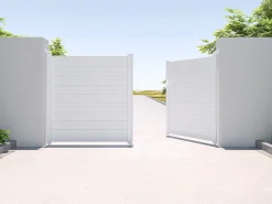 Portão de batente alumínio C305 x A181 cm branco NAZARIO