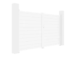 Portão de batente alumínio C305 x A181 cm branco NAZARIO
