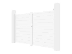 Portão de batente alumínio C305 x A181 cm branco NAZARIO