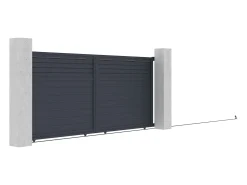 Portão de correr alumínio estilo persiana C416 x A180 cm antracite - VIAZO