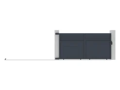 Portão de correr alumínio estilo persiana C374 x A180 cm antracite - VIAZO