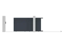 Portão de correr alumínio estilo persiana C374 x A180 cm antracite - VIAZO